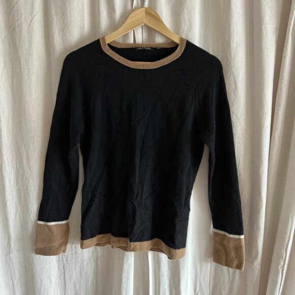Vintage Anne Klein 100% Cashmere Crew Neck Sweater Black - Picture 1 of 9